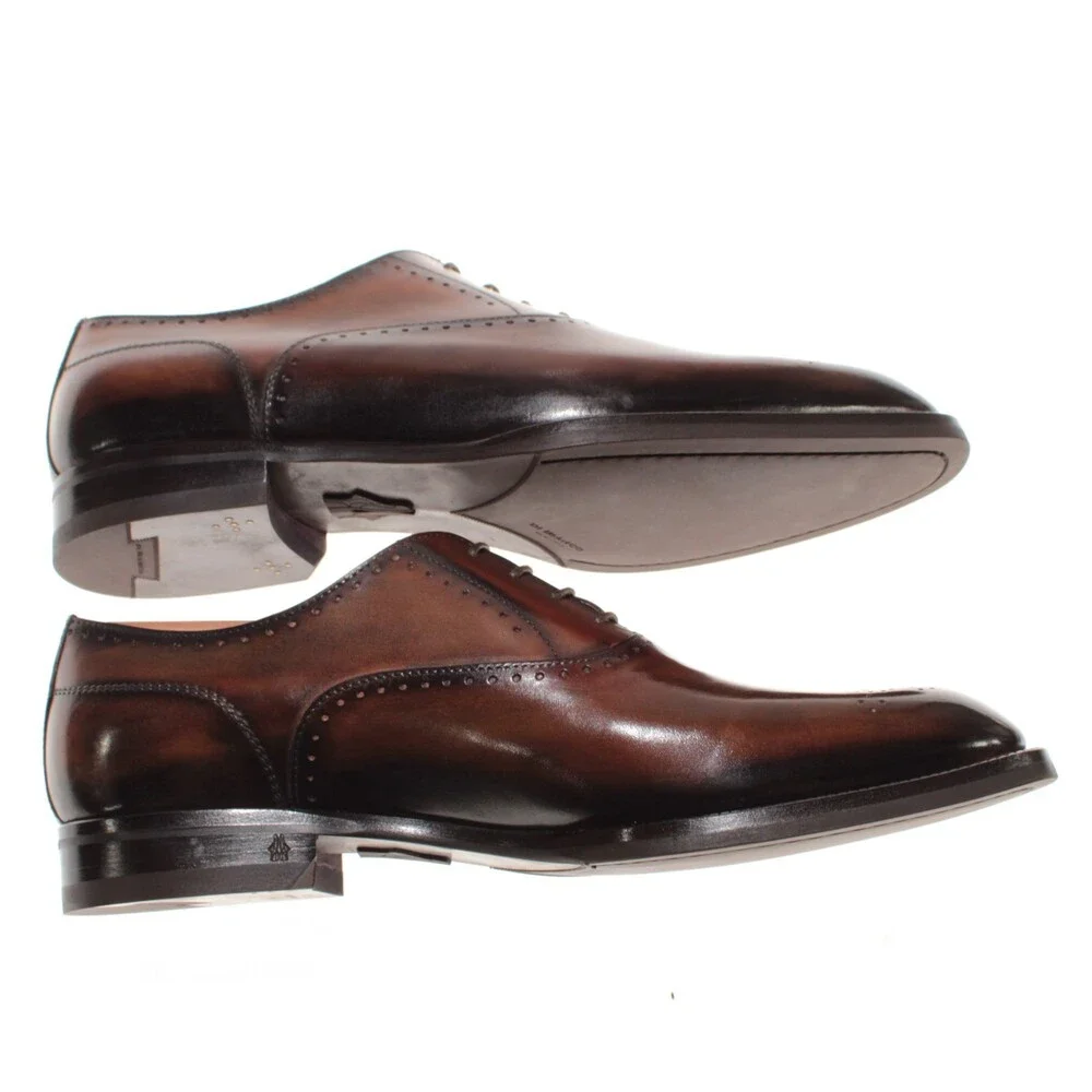 Di Bianco NWB Oxford Dress Shoes Size 42 (US 9) in Brown Leather Made in Italy